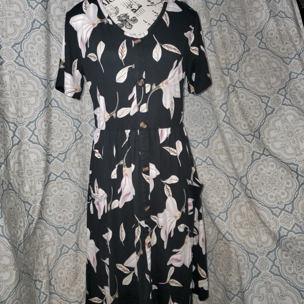 Floral Black Dress